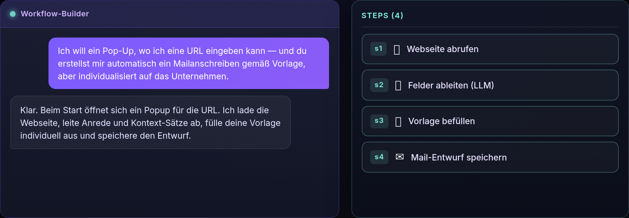 Workflow-Builder-Vorschau